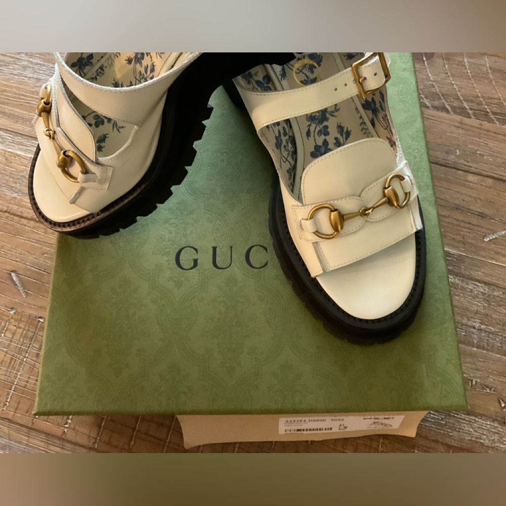 Gucci white off lug sandals size 41/10-10.5 - Picture 8 of 14